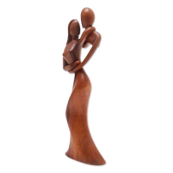 Alternate image for Hand-Carved Suar Wood Sculpture of an Abstract Dance Dancing on My Mind