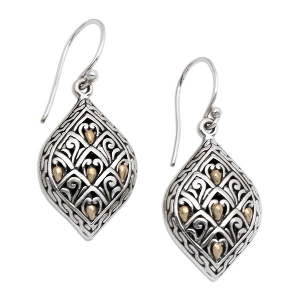 Alternate image for Classic 18k Gold-Accented Sterling Silver Dangle Earrings Golden Fields
