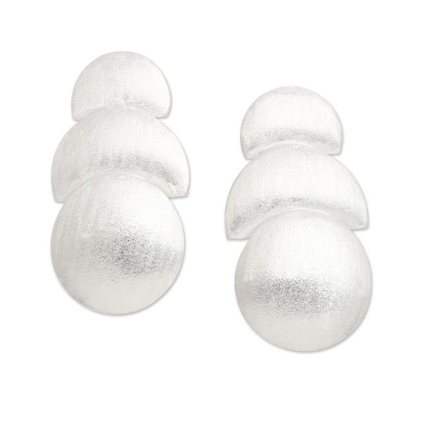 Alternate image for Matte Modern Geometric Sterling Silver Drop Earrings Lunar Day