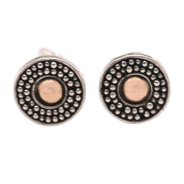 Alternate image for Gold-Accented Sterling Silver Stud Earrings Balinese Music