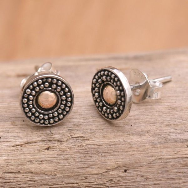Alternate image for Gold-Accented Sterling Silver Stud Earrings Balinese Music