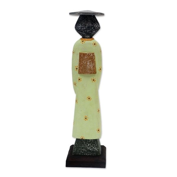 Alternate image for Artisan Crafted Wood Sculpture of a Woman in a Kimono Kimono Lady