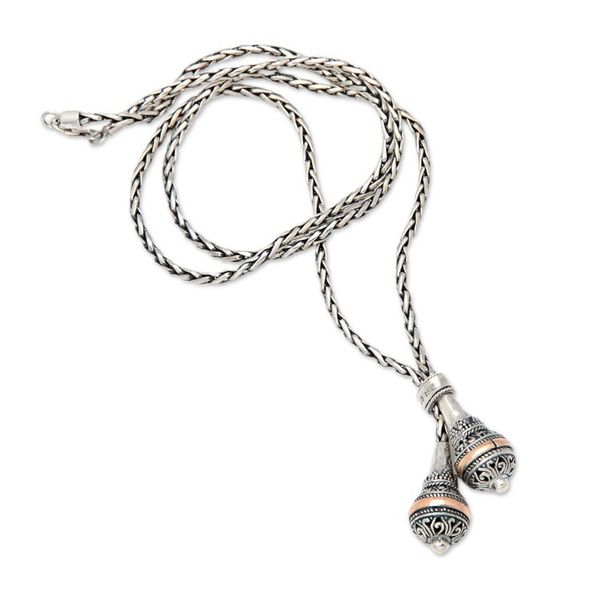 Alternate image for 18k Gold-Accented Sterling Silver Lariat Necklace from Bali Vihara Vibes