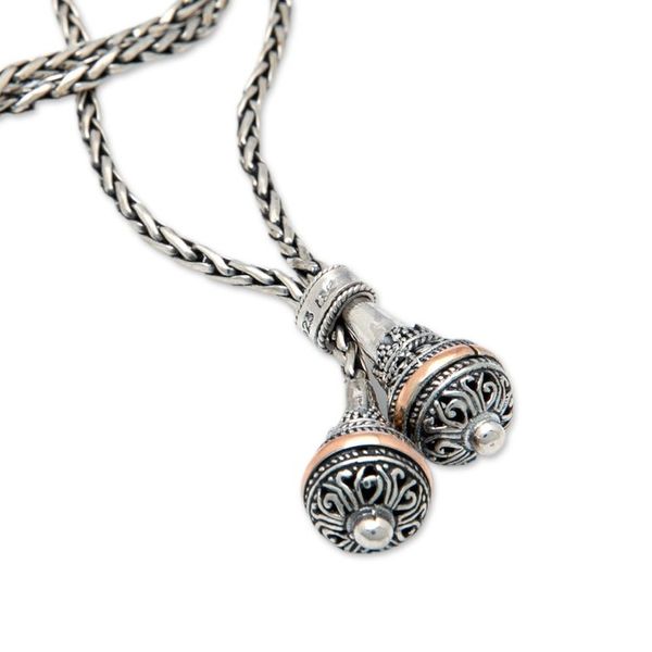 Alternate image for 18k Gold-Accented Sterling Silver Lariat Necklace from Bali Vihara Vibes