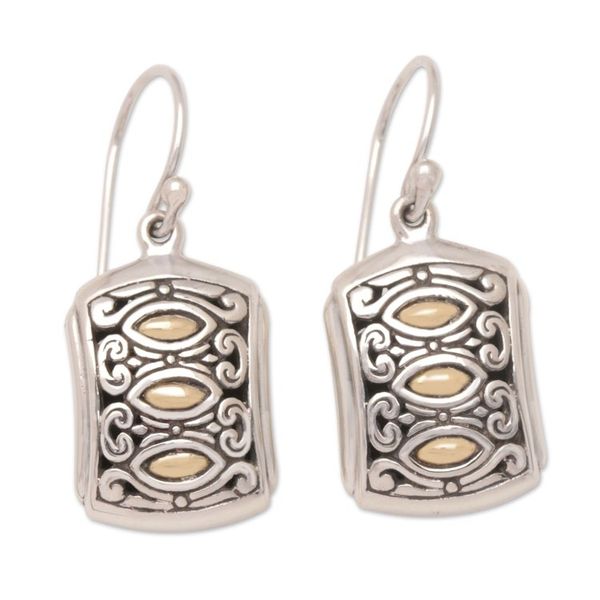 Alternate image for Traditional 18k Gold-Accented Dangle Earrings from Bali Divine Glances