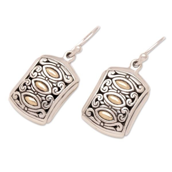 Alternate image for Traditional 18k Gold-Accented Dangle Earrings from Bali Divine Glances