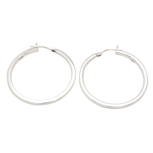 Alternate image for Sterling Silver Fashion Hoop Earrings Crafted in Bali Spin Around
