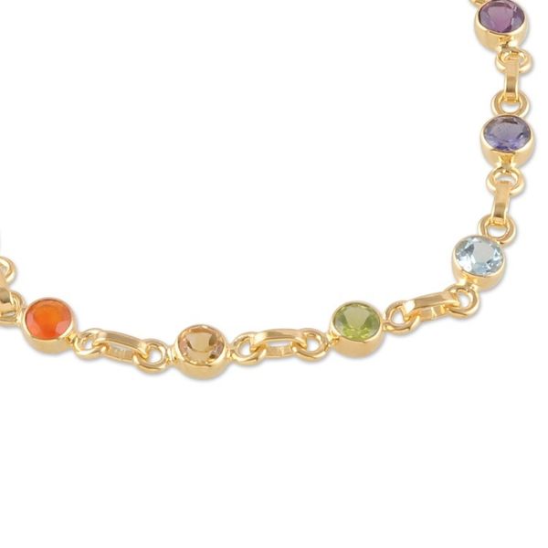 Alternate image for 22k Gold-Plated Round Multi-Gemstone Chakra Bracelet Inner Universe