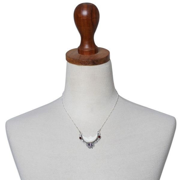 Alternate image for Handcrafted Sterling Silver Moon Necklace with 1-Carat Gems Nocturnal Aura