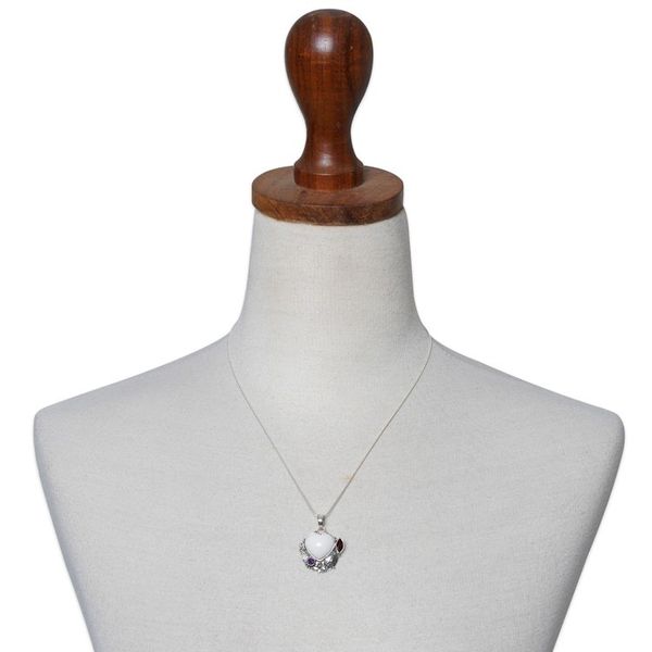 Alternate image for Amethyst and Garnet Heart-Themed Pendant Necklace Garden of Love