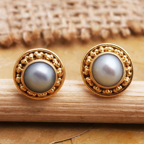 Alternate image for Gold-Plated Cultured Freshwater Pearl Stud Earrings Wake Me Up