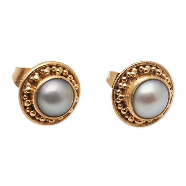Alternate image for Gold-Plated Cultured Freshwater Pearl Stud Earrings Wake Me Up