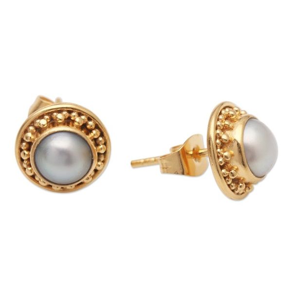 Alternate image for Gold-Plated Cultured Freshwater Pearl Stud Earrings Wake Me Up