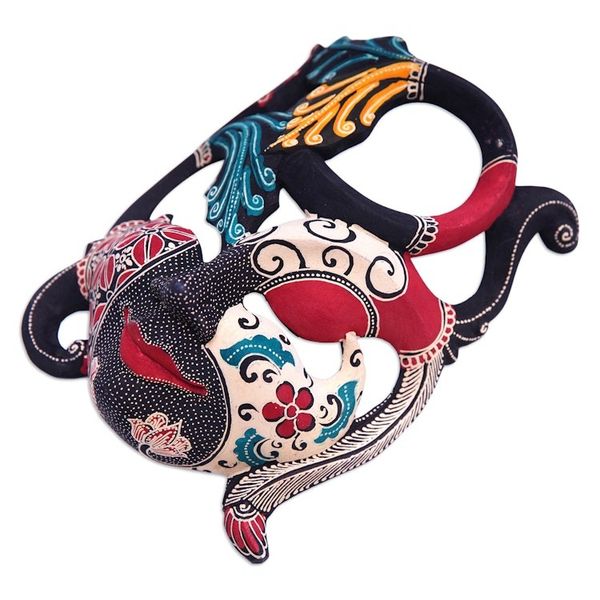 Alternate image for Handcrafted Nature-Themed Batik Pule Wood Mask from Java Infinite Woman
