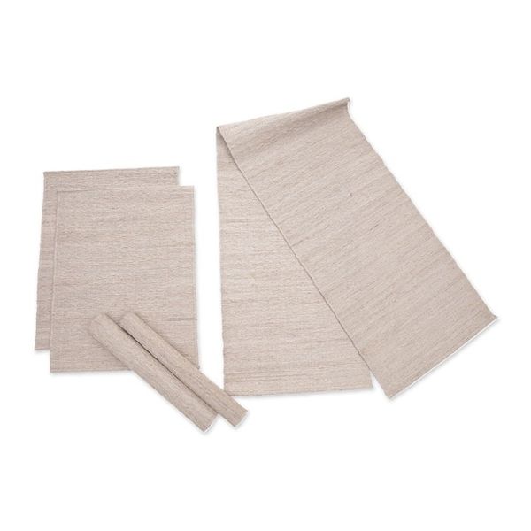 Alternate image for Set of 5 Cotton and Fragrant Root Table Runner and Placemats Natural Flavor