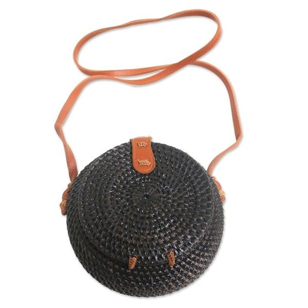 Alternate image for Bamboo Sling Bag with Faux Leather Accents Rally Round in Black