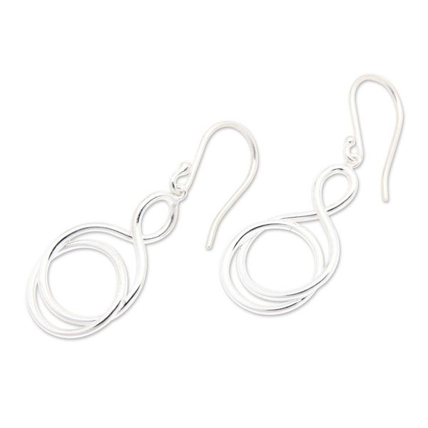 Alternate image for High-Polished Silver-Plated Brass Dangle Earrings from Bali Life Path