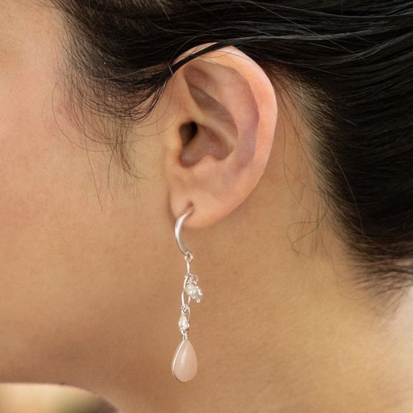 Alternate image for Pearl and Pink Opal Dangle Earrings from Peru Sweet Perfection