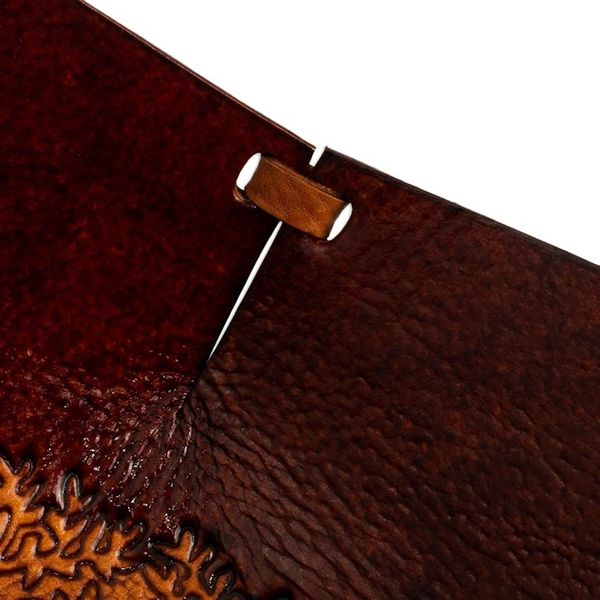 Alternate image for Brown Tree Motif Hand Tooled Leather Catchall from Peru Blooming Tree