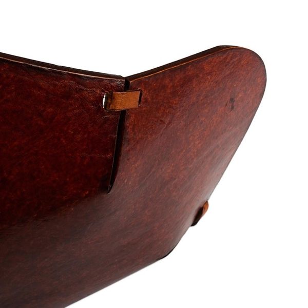 Alternate image for Brown Tree Motif Hand Tooled Leather Catchall from Peru Blooming Tree