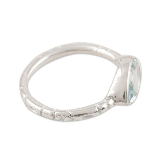 Alternate image for Sterling Silver and Blue Topaz Single Stone Ring Tropical Waters