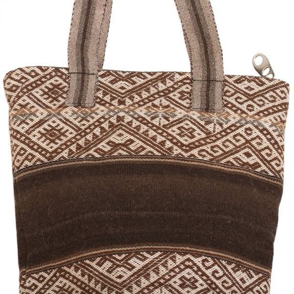 Alternate image for Backstrap Handwoven Brown Alpaca Blend Shoulder Bag Chinchero Tradition