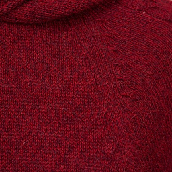 Alternate image for Knit Alpaca Blend Hooded Poncho in Crimson from Peru Adventurous Style in Crimson