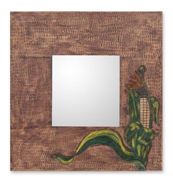 Alternate image for Leather mirror Maize