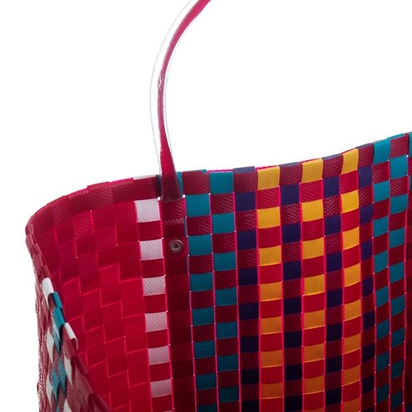 Alternate image for Handwoven Recycled Shopping Tote Sunday Market in Claret