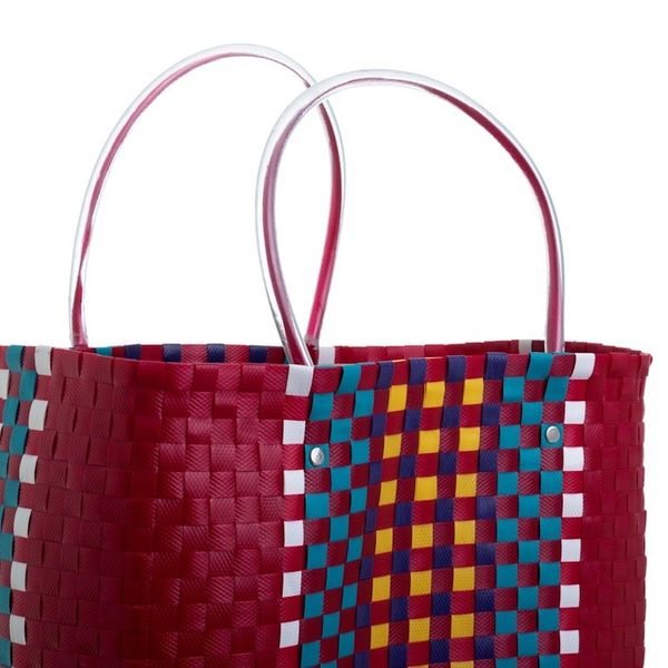 Alternate image for Handwoven Recycled Shopping Tote Sunday Market in Claret