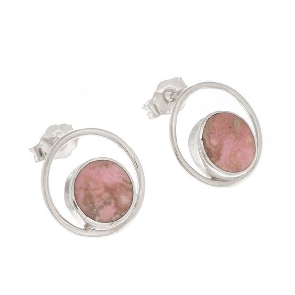 Alternate image for Rhodonite and Sterling Silver Drop Earrings from Peru In the Loop