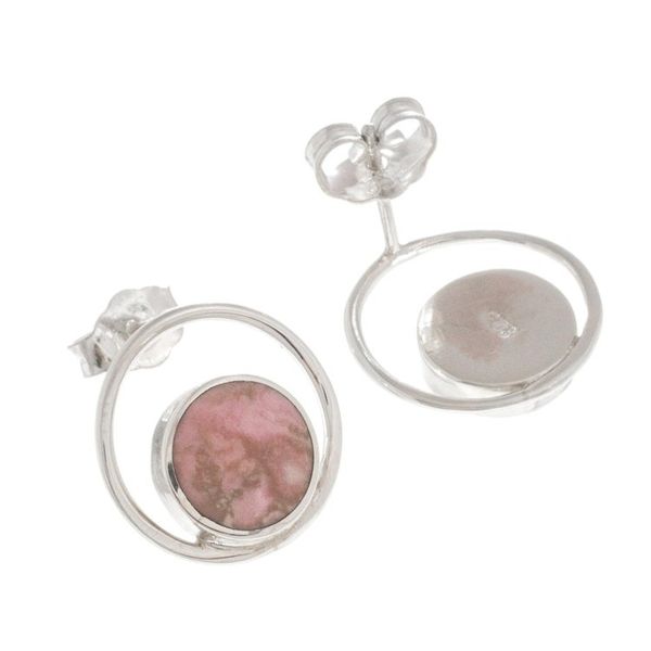 Alternate image for Rhodonite and Sterling Silver Drop Earrings from Peru In the Loop