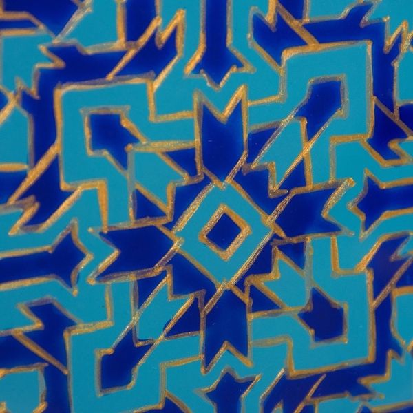 Alternate image for Reverse Painted Glass Jewelry Box in Blue from Peru Blue Intricacy