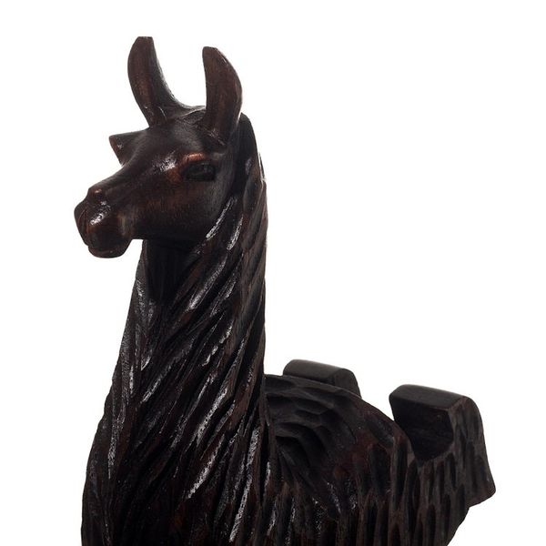 Alternate image for Hand-carved Llama Wood Phone Holder From Peru Prancing Llama