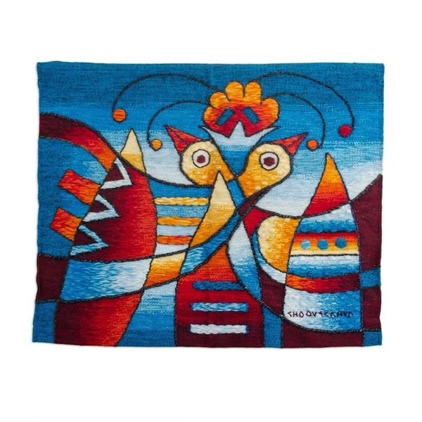 Alternate image for Hand Woven Bird Motif Tapestry Dance of the Birds
