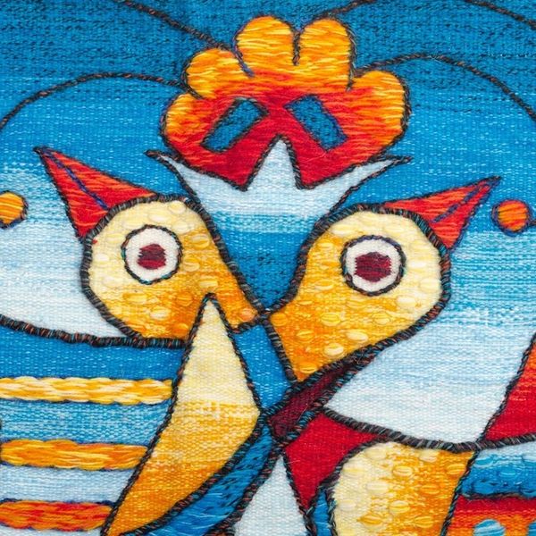 Alternate image for Hand Woven Bird Motif Tapestry Dance of the Birds