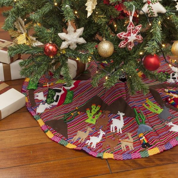 Alternate image for Applique Christmas tree skirt Noel