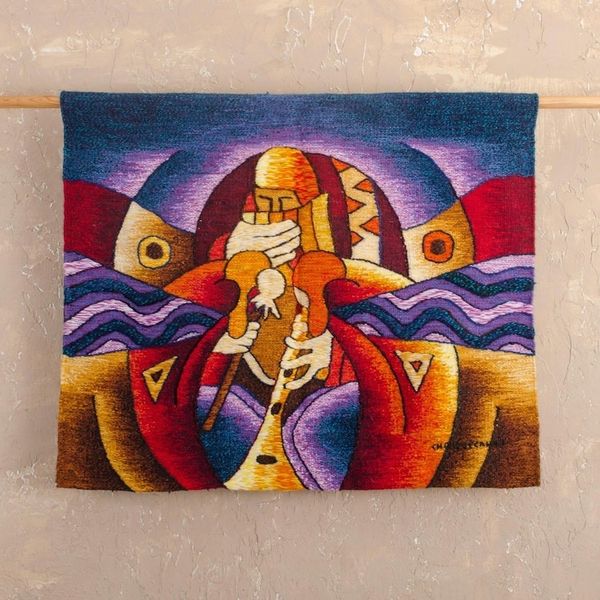 Alternate image for Alpaca Wool Tapestry from Peru Andean Rhythm