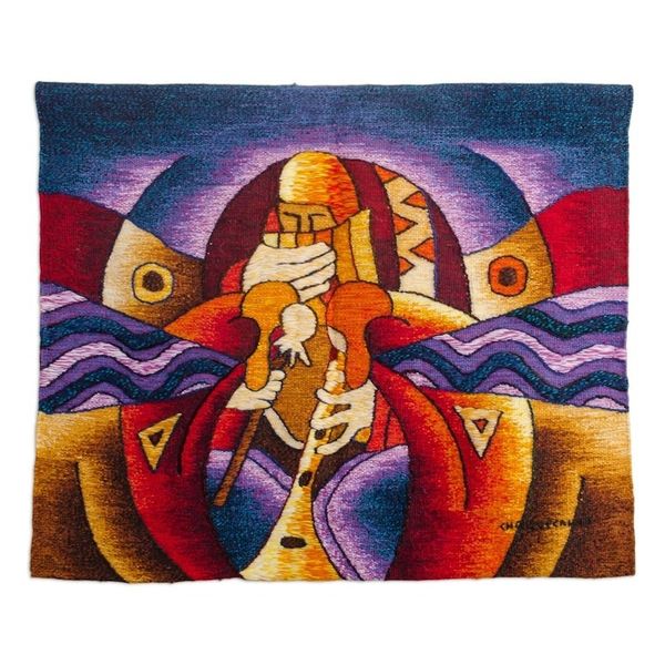 Alternate image for Alpaca Wool Tapestry from Peru Andean Rhythm