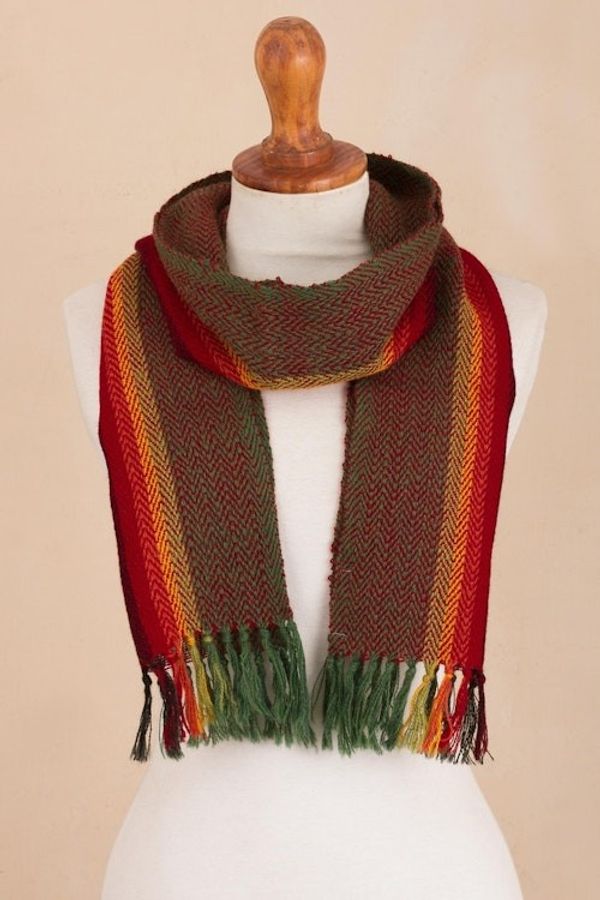Alternate image for Woven 100 Alpaca Scarf from Peru Tarma Fields
