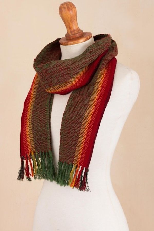 Alternate image for Woven 100 Alpaca Scarf from Peru Tarma Fields