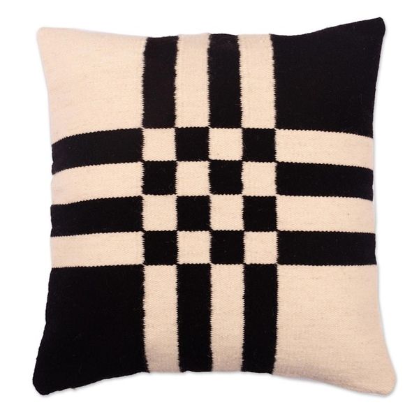 Alternate image for Wool and Cotton Decorative Cushion Cover From Peru Destination Map