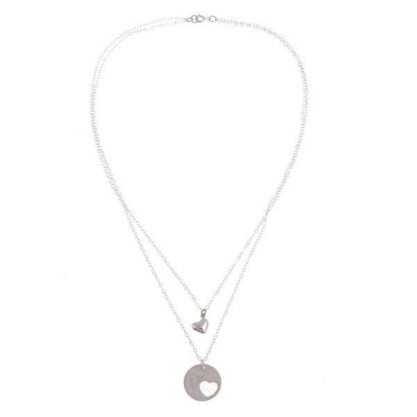 Alternate image for Heart-Shaped Sterling Silver Pendant Necklace from Peru Complementary Hearts