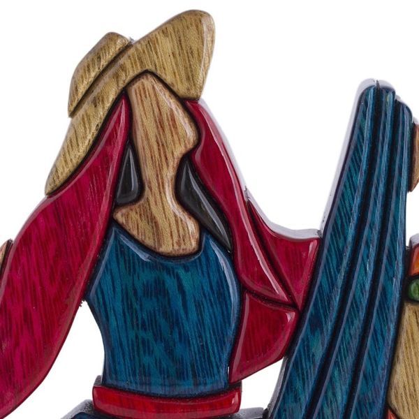 Alternate image for Hand Made Peruvian Wood Sculpture The Marinera Dance
