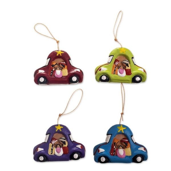 Alternate image for Car Theme Nativity Ornaments Set of 4 Traveling Nativity