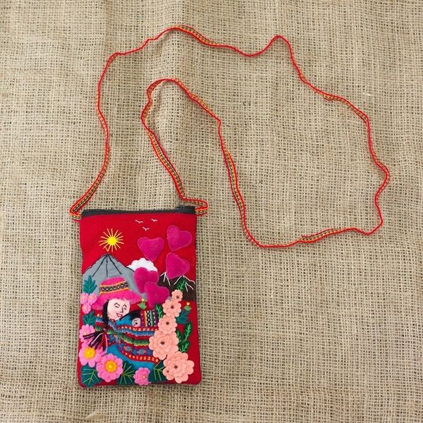 Alternate image for Handcrafted Arpillera Cotton Blend Cell Phone Bag from Peru Mama of the Andes
