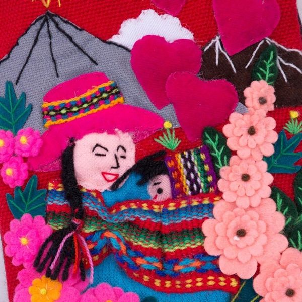Alternate image for Handcrafted Arpillera Cotton Blend Cell Phone Bag from Peru Mama of the Andes