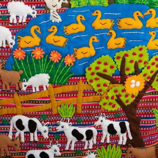 Alternate image for Large Arpillera Wall Hanging Ancash Vista