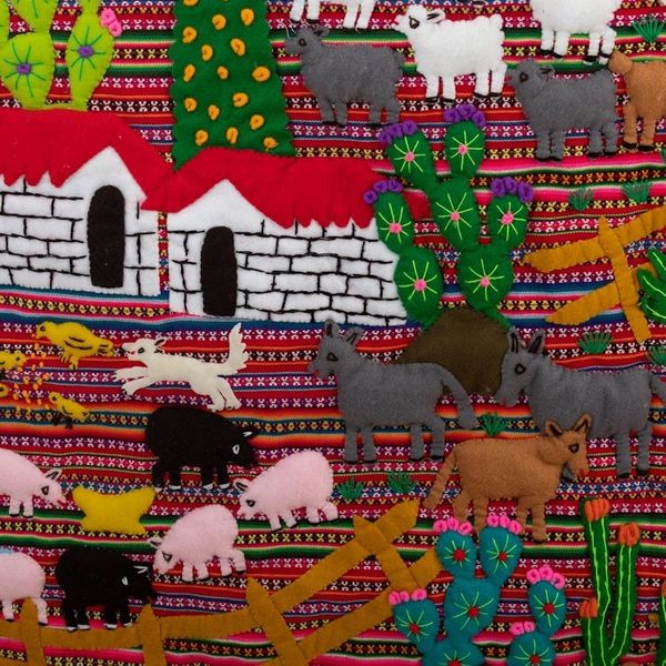 Alternate image for Large Arpillera Wall Hanging Ancash Vista