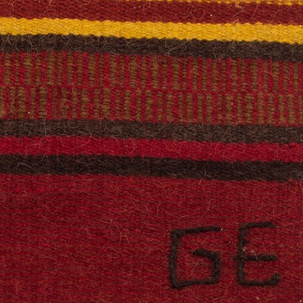 Alternate image for Hand-woven 2x5 Red And Yellow Alpaca Wool Rug From Peru Empire